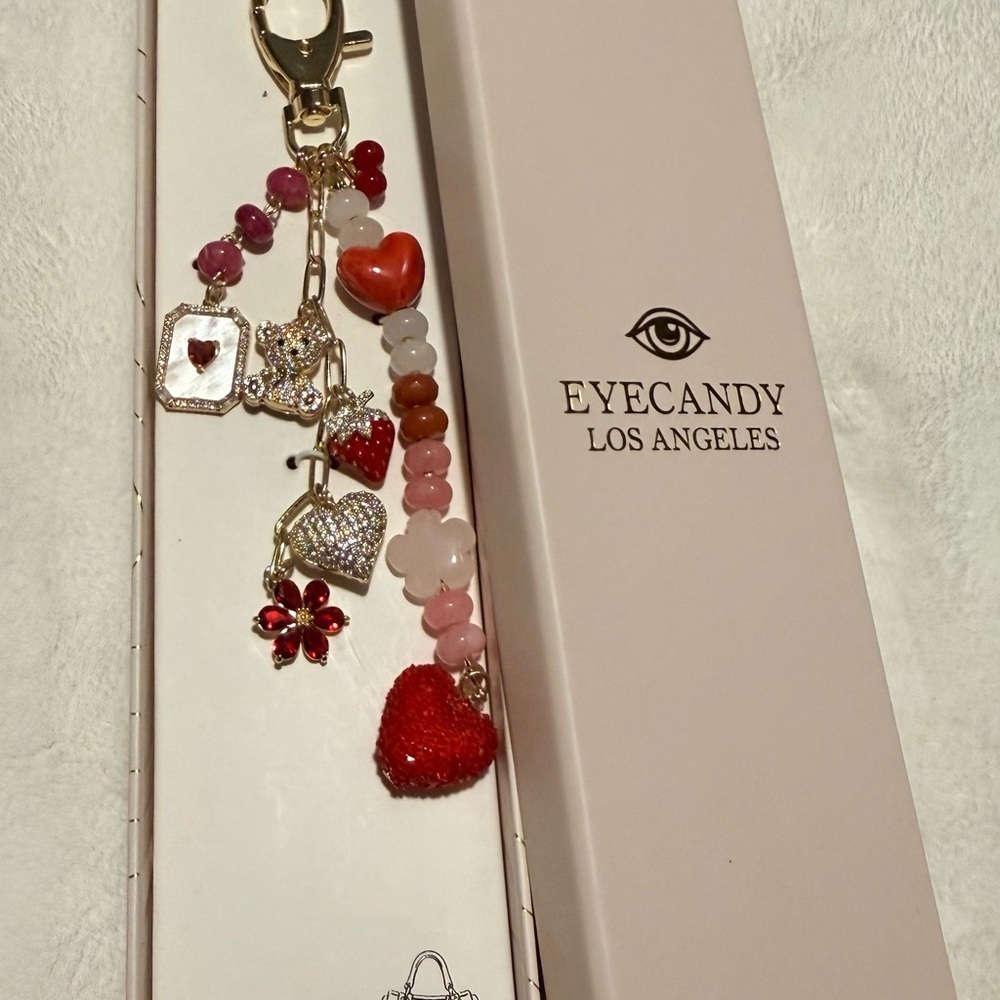 Eye Candy Los Angeles Heart Flower Bear Purse Charm NWT